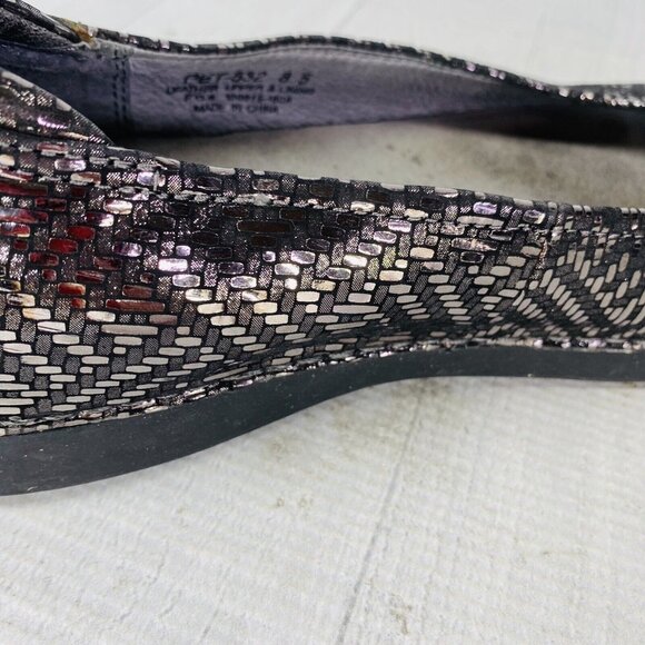 Alegria By PG Lite PEWTER DAZZLER PET-532 Leather Slip On Flat Shoes Size 8.5 - Picture 12 of 14